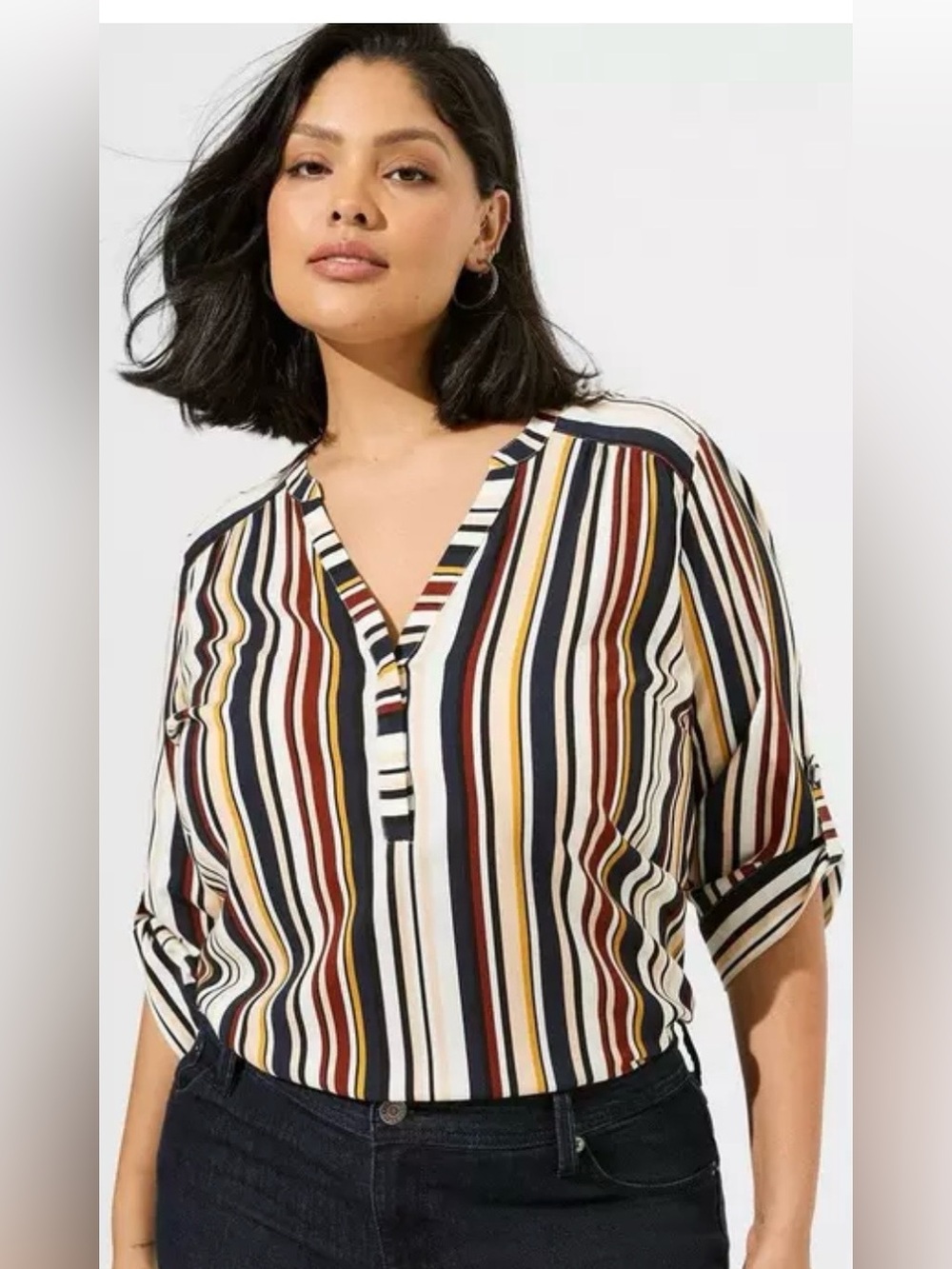 Torrid Harper Pullover Short Sleeve Striped Blouse Womens Plus Size 3X